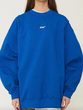 Ader Error Oversized Cobalt Crewneck Sweatshirt Size S